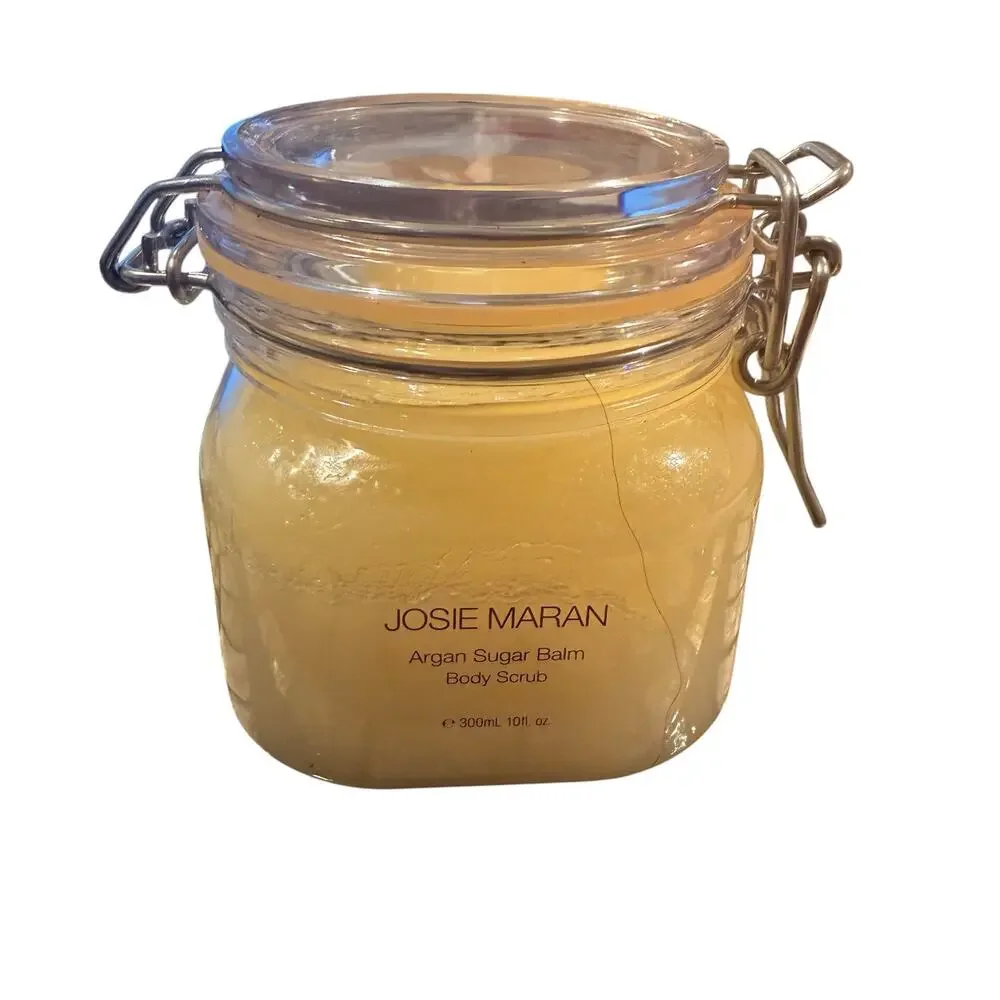 Josie Maran Argan Sugar Balm Strawberries and Whipped Cream Body Scrub 10 oz New